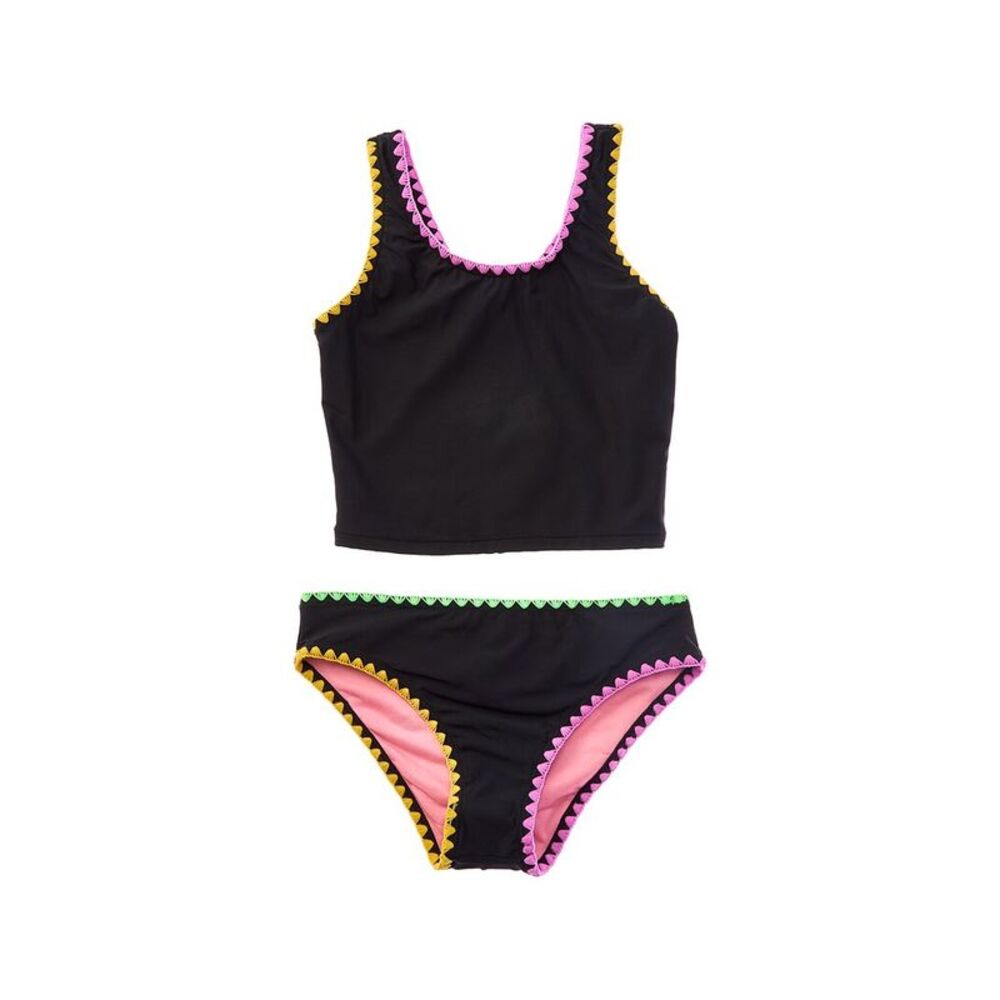 Beach Lingo Girls  2Pc Rem Cup Tankini & Hipster Bottom Set, Black